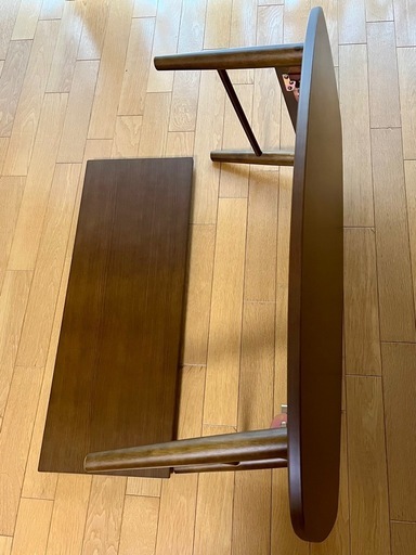 サカベ TRIM 折りたたみテーブル 棚付き 90cm幅 ダークブラウン ロー