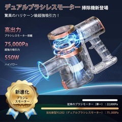 サイクロン 掃除機 コードレス 550Ｗ 3段吸引力 置くだけ充電の画像