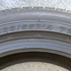 工賃こみ　美品貴重サイズ１６５／５５Ｒ１４　４本セット　ダンロップ製２０２３年夏タイヤ　の画像