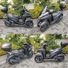 【普通免許仕様もOK】トリシティ155 SG37J 走行1.2万km台 BOX ロングスクリーン ナックルバイザー★TRIX★の画像