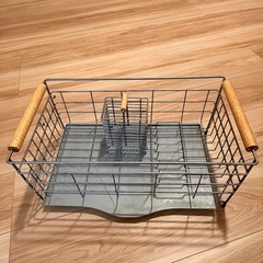 3coinsウッドハンドル水切りバスケットの画像