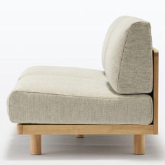 無印良品3人掛けソファ|ゆったり座れるアームレスソファ　３シーター　ポリエステル平織の画像