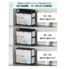 ゴミ袋ホルダー　新品　黒　3分別　の画像