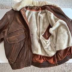 本革ムートン調レザージャケット／サイズ42／重量感あり／直接引き取り限定の画像