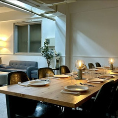 kanademono|THE TABLE / 無垢 杉 × Black Steelダイニングテーブル  w 1800 D 800 机のキャップ付きの画像