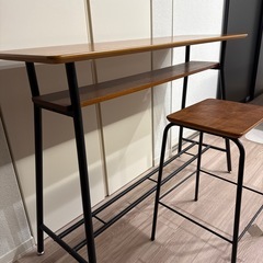 【美品】カウンターテーブル/チェアセットの画像