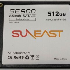 ★ 未使用 保証付き 【正常】 SATA 2.5インチ 厚さ7ミリ SANEAST製 SSD512GB No.5f37 ✅送料無料！ ★の画像