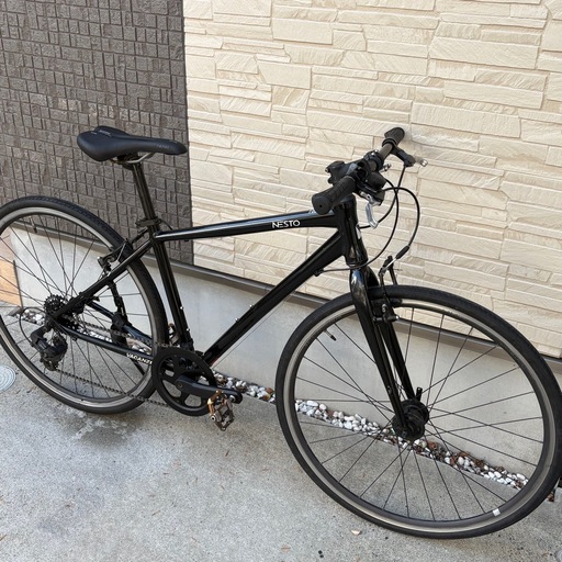 黒 クロスバイク チェーン付き 整備済み】NESTO ネスト vacanze クロスバイク チェーン等新品
