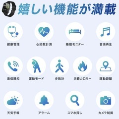 スマートウォッチ　血圧　歩数計　心拍数　
生活防水の画像