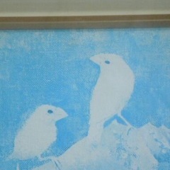 立体の額装入り 白い鳥の絵 イラストの画像