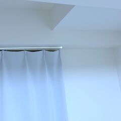 遮光カーテン 薄いグレイ 180×205cm 2枚セット  ロング丈 バルコニー側用 洗える の画像