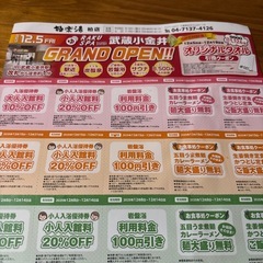 極楽湯　クーポンの画像