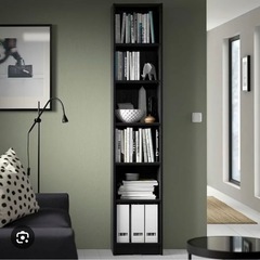 IKEA/イケア BILLY/ビリー：本棚40x28x202 cm ブラック オーク調の画像