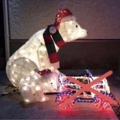 Costco コストコ クリスマスイルミネーション BIGサイズ しろくまの親子 飾り Xmas モチーフライト オブジェ 大きい クリスマスライト の画像