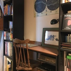 IKEA/イケア BILLY/ビリー：本棚40x28x202 cm ブラック オーク調の画像