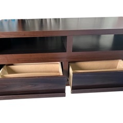 伸縮テレビボード ウォールナット調 120〜228cm 小傷ありの画像