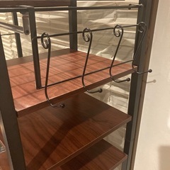 ハンガーラック　木目調　玄関収納の画像