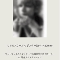 BTS Vテテ写真集V Rêvé PHOTOBOOK A3ポスターweverseの画像