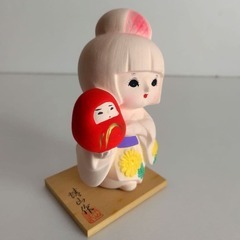博多人形　河村蜻山作『福寿草』花っ子　箱有　高さ約14.2cm　だるまの画像