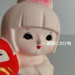 博多人形　河村蜻山作『福寿草』花っ子　箱有　高さ約14.2cm　だるまの画像
