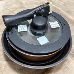 IH　鍋 フライパン ダイヤモンドコート 着脱ハンドル 蓋 7点の画像