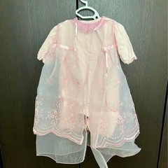 新生児 女の子向け ピンク色 セレモニードレス＆帽子 サイズ50〜60cmの画像