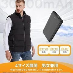 （交渉中）未使用品 30,000mAh大容量 電熱ベスト：26ヶ所発熱・独立制御・USB給電式の画像