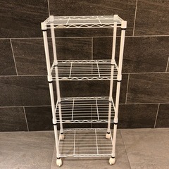 ドウシシャ ルミナスカラ-ラック4段45Wホワイト　キャスター付きの画像