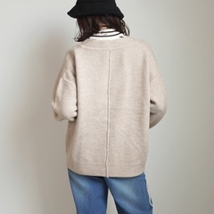 SELECT LEVERY もちもち天竺キーネックニットの画像