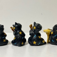 LEPS アンティーク　楽器を演奏　黒猫さんのオーナメント 陶器の画像