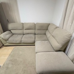 【ニトリ 定価10万円以上】L字コーナーソファ  ベージュ ファブリックの画像