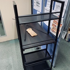 パソコンデスク ワークデスク 多機能収納 組み立て式 ゲーミングデスク テーブル デスク 机 ブラックの画像