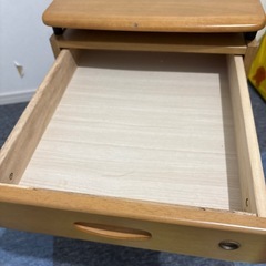 【再投稿】木製 勉強机ワゴン キャスター付き 3段引き出し ナチュラルブラウンの画像