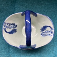 バスケット型陶器★箱付き未使用★花瓶果物入れなどにもの画像