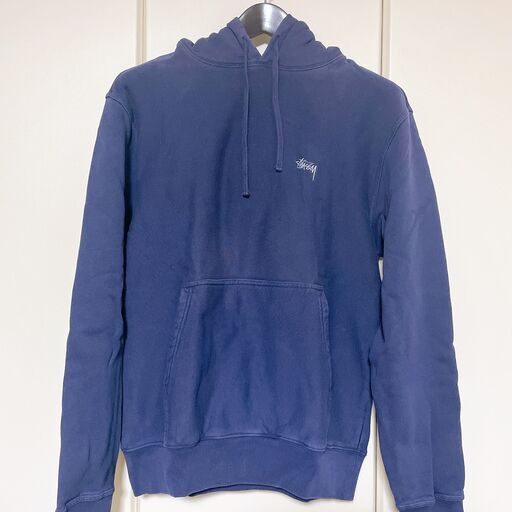 STUSSY Stock Logo Crew Hoodie Navy