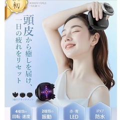 ヘッドスパ 黒　電動頭皮ブラシ 3D振動 頭皮洗浄 頭皮エステ スカルプケア IPX7防水 頭皮エステの画像