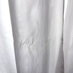 【12/24 13:00〜15:30までに取りに来られる方限定】サンレジャン　グリーン系　リーフ柄カーテン★希望者にはレースカーテンもお付けします    　の画像