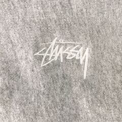 STUSSY Stock Logo Crew Hoodie Grayの画像