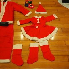 パーティーグッズ・サンタクロース服（大人用、女の子用）の画像