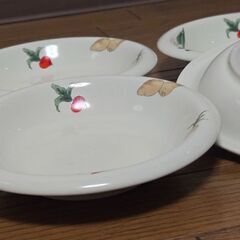 HOME COOKING 野菜デザイン 小皿 プレート 深皿 4枚セット 食器の画像