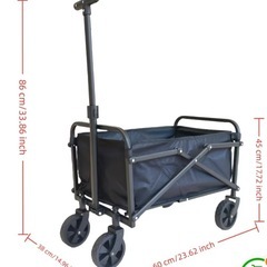 中古　折りたたみ式収納トロリー  カート　軽量、折りたたみ、自立式、静音運転、アウトドア、の画像