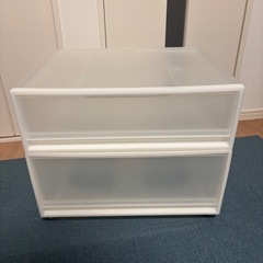 上下伸縮ハンガーラック／収納ケース×2 の画像