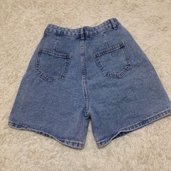 デニムショートパンツ ライトブルー Sサイズ レディースの画像