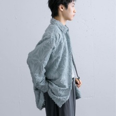 フリンジジャガードレギュラーカラーシャツの画像