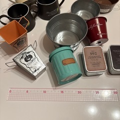 ブリキ　アンティーク風　小物入れ　バケツの画像