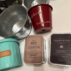 ブリキ　アンティーク風　小物入れ　バケツの画像