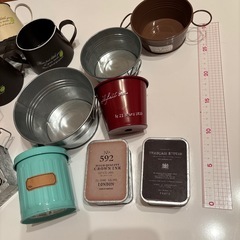 ブリキ　アンティーク風　小物入れ　バケツの画像