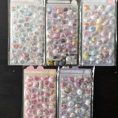 ②ボンボンドロップシール　1枚200円　立体シール　ぷくぷく3D動物シールの画像