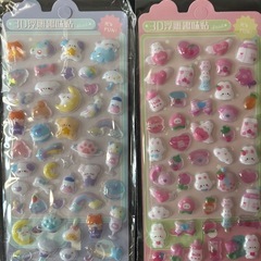 ②ボンボンドロップシール　1枚200円　立体シール　ぷくぷく3D動物シールの画像