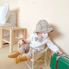 ベビー服 3点セット チェック柄の画像